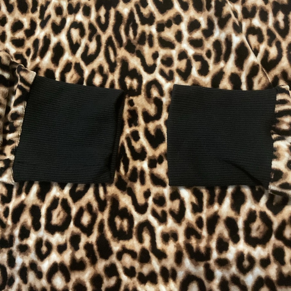 Betsey Johnson Fleece Hoodie Lounge Dress Leopard‎ Print - Picture 6 of 9